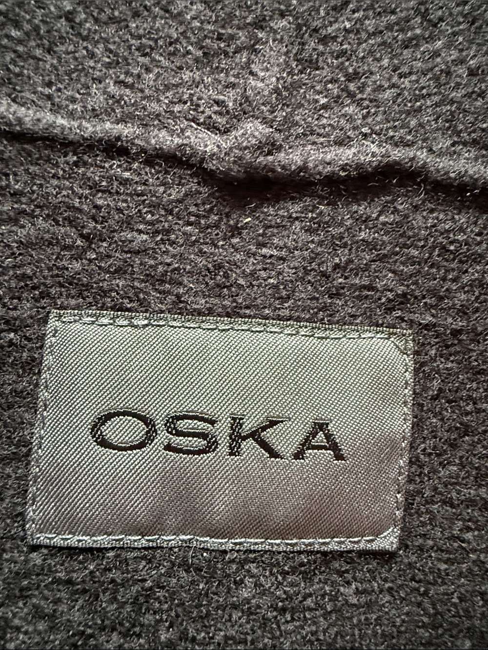 OSKA Boiled Wool Black Asymmetrical Jacket Size 2 - Picture 2 of 11